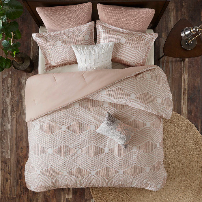Ellipse - King Comforter Set - Blush - Simple Home Plus