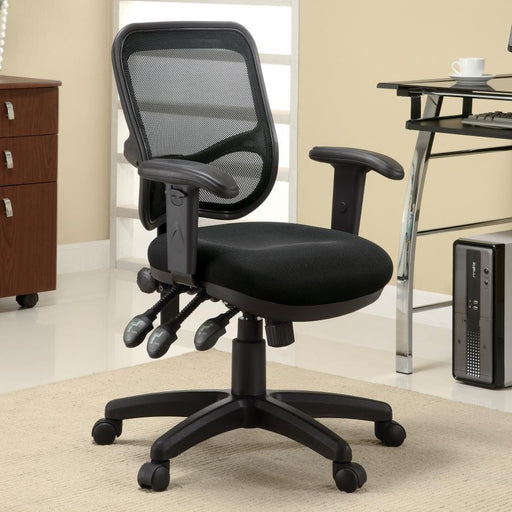 Rollo - Upholstered Adjustable Ergonomic Office Chair - Black - Simple Home Plus