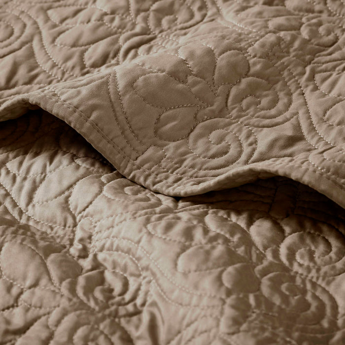 Quebec - Oversized Quilted Throw - Khaki - Simple Home Plus