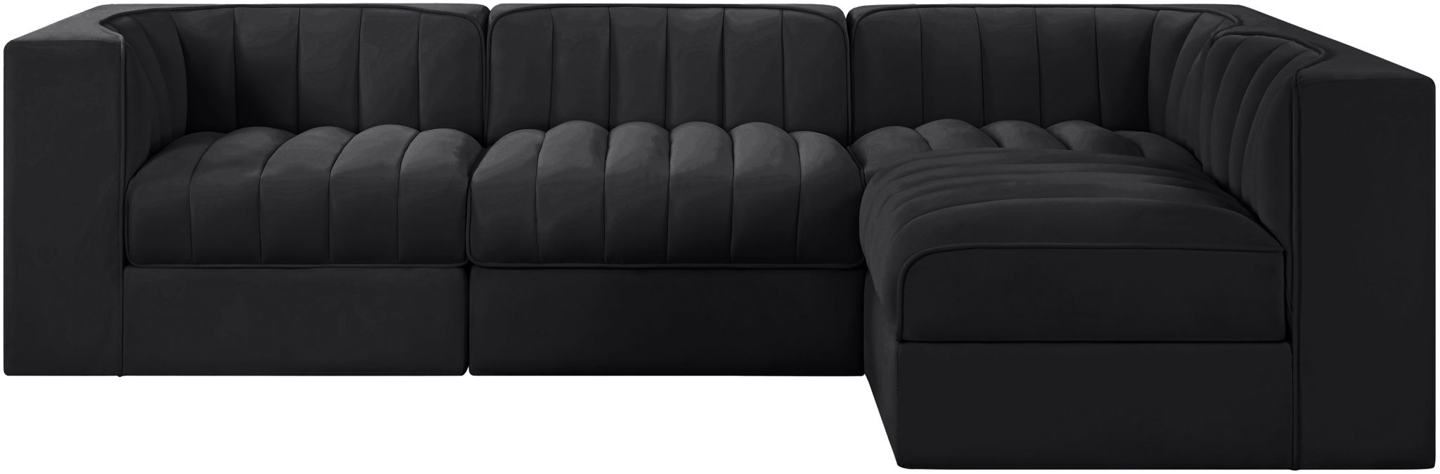 Rummi - Velvet Performance Fabric Upholstered 4 Piece Modular Sectional - Simple Home Plus