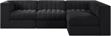 Rummi - Velvet Performance Fabric Upholstered 4 Piece Modular Sectional - Simple Home Plus
