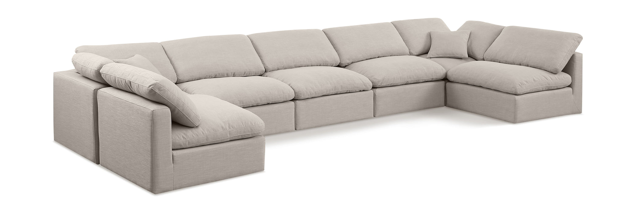 Indulge - Linen 7 Piece Modular U-Shaped Sectional - Simple Home Plus