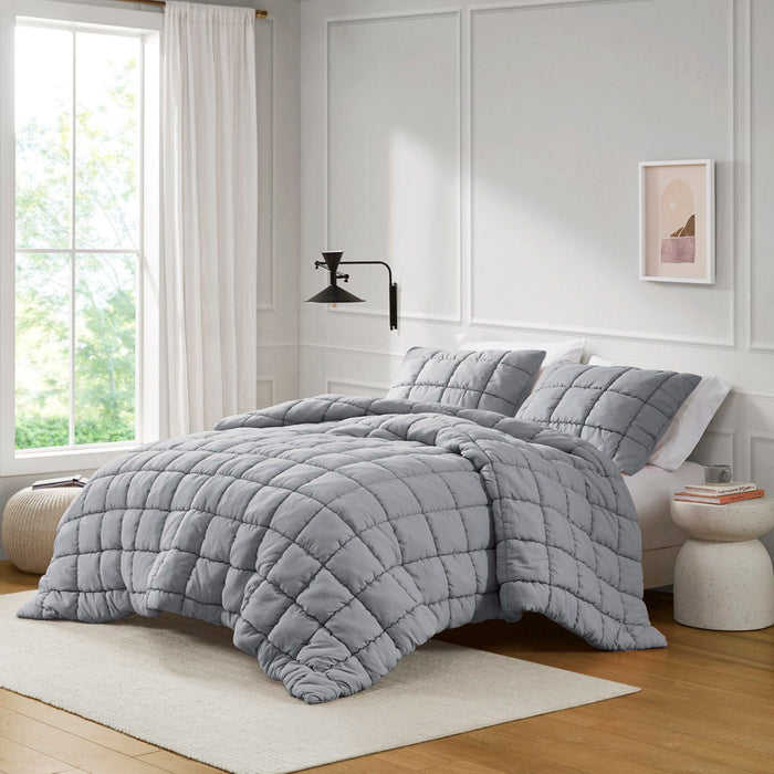 Dream Puff - Down Alternative Twin Comforter Set - Gray - Simple Home Plus
