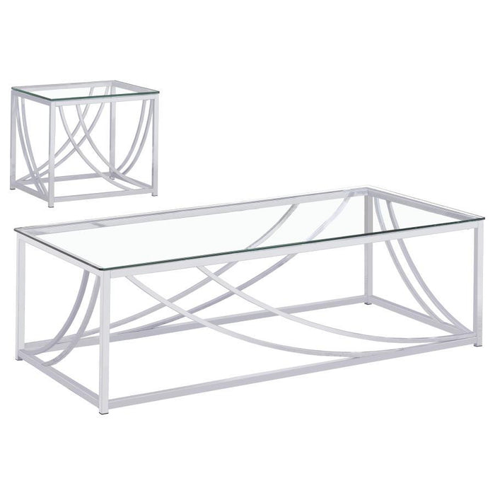 Lille - Glass Top Coffee And End Table Set - Simple Home Plus