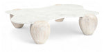 Liona - Marble And Acacia Wood Coffee Table - Simple Home Plus