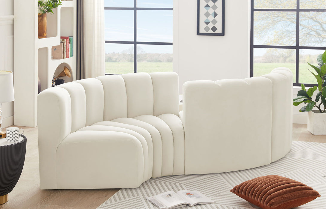 Arc - Velvet 4 Piece Curved Modular Sofa - Simple Home Plus