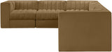 Rummi - Velvet Performance Fabric Upholstered 6 Piece Modular Sectional (With 3 Corner Chairs) - Simple Home Plus