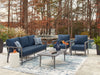 Gali - Gray / Blue - Sofa / Chairs / Table Set (Set of 4) - Simple Home Plus