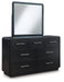 Rowanbeck - Black - Dresser And Mirror - Simple Home Plus