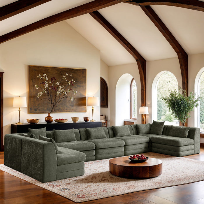 Stellar - 7 Piece Chenille Fabric Upholstered Modular Sectional - Simple Home Plus