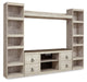 Willowton - Whitewash - 4-Piece Entertainment Center - Simple Home Plus