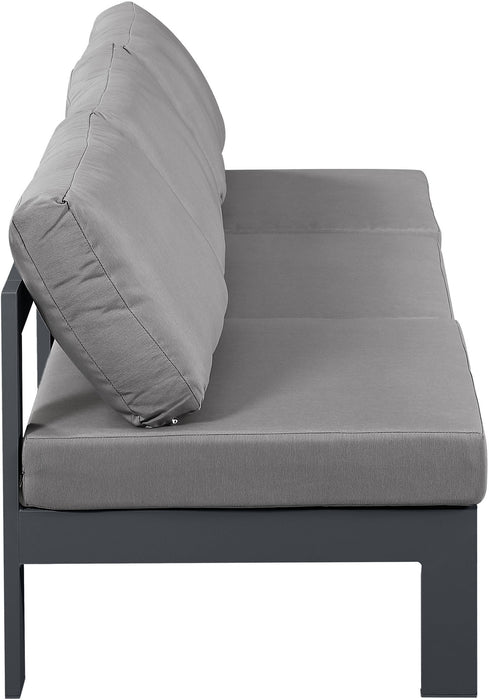 Nizuc - Outdoor Patio 3 Seat Armless Modular Sofa With Gray Frame - Simple Home Plus