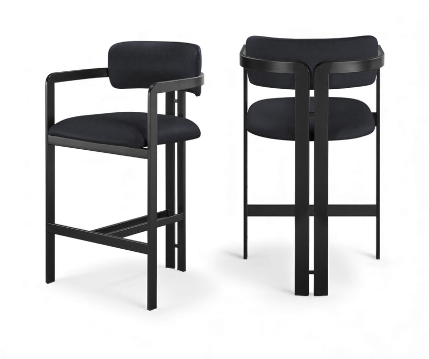 Aurum - Vegan Leather Upholstered Counter Stool With Graphite Black Base - Simple Home Plus