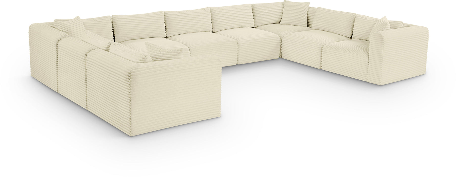 Shaggy - 9 Piece Modular U-Shaped Sectional - Simple Home Plus