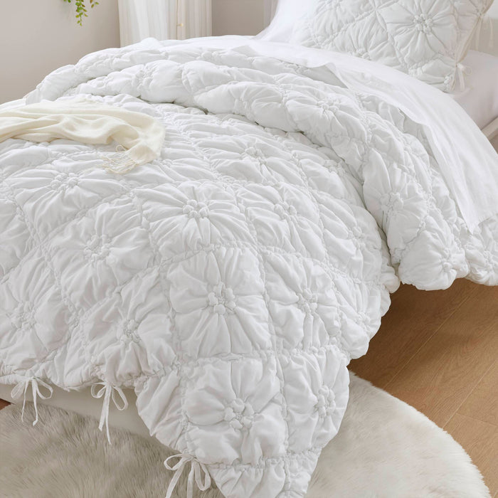 Lily - 2 Piece Comforter Set - White - Simple Home Plus