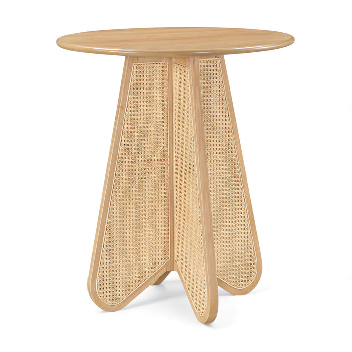 Butterfly - Solid Wood And Natural Cane Table With Natural Top - Simple Home Plus