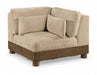 Turin - Chenille Fabric Upholstered Modular Corner Chair - Walnut Base - Simple Home Plus