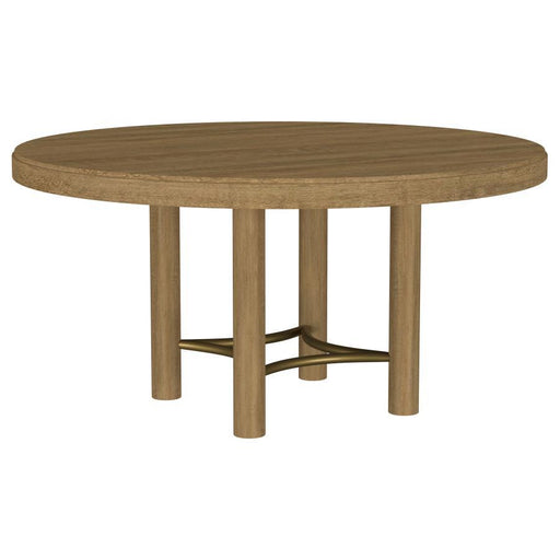Arini - 60" Round Wood Dining Room Table - Sand Wash - Simple Home Plus