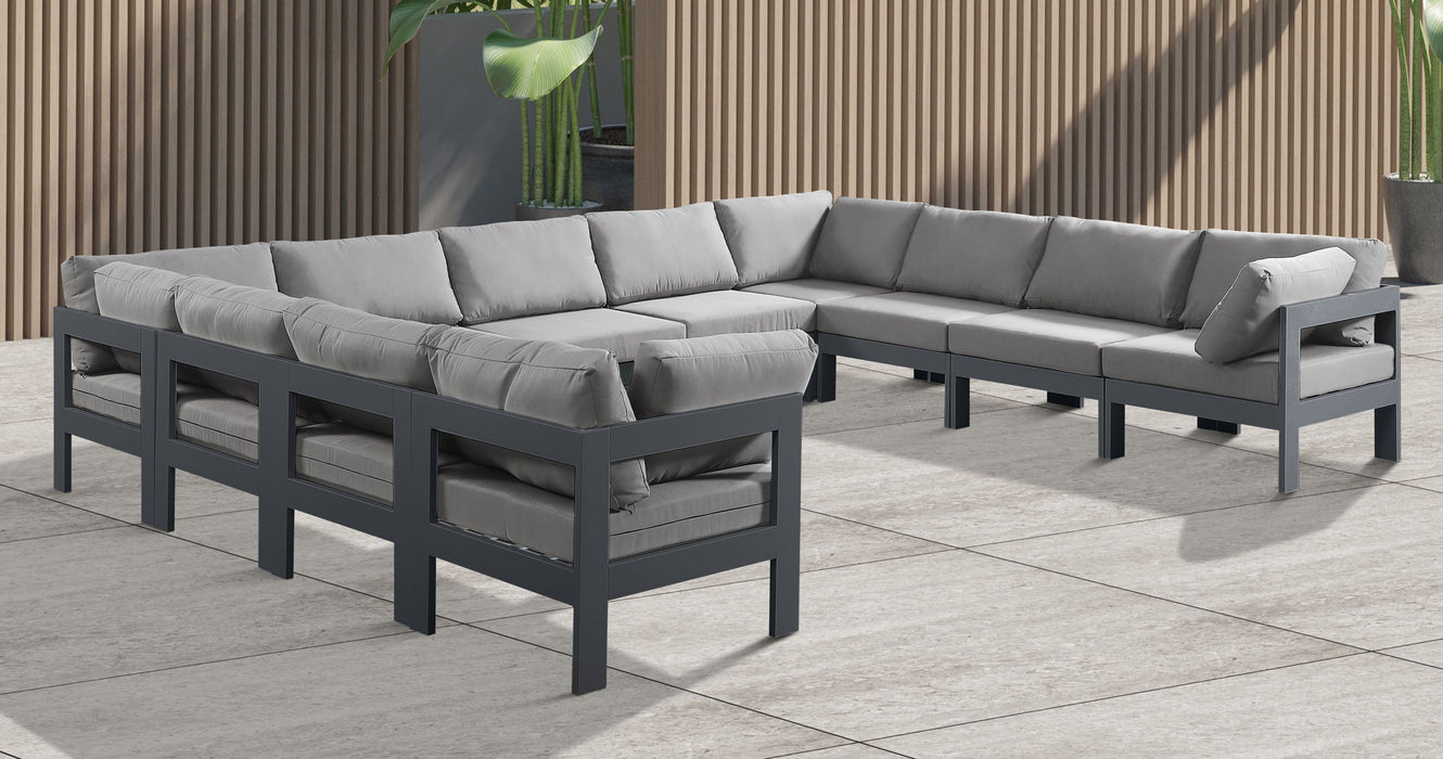 Nizuc - Outdoor Patio 11 Piece Modular Sectional With Gray Frame - Simple Home Plus