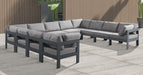 Nizuc - Outdoor Patio 11 Piece Modular Sectional With Gray Frame - Simple Home Plus
