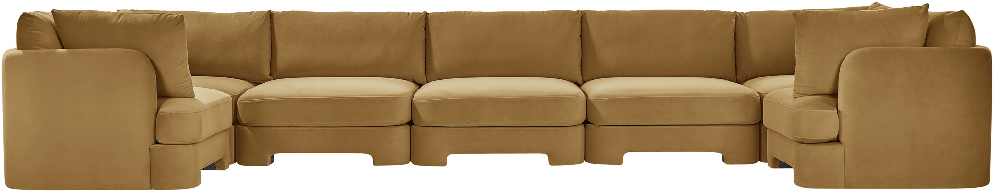 Hammond - Velvet Performance Fabric Upholstered 7 Piece U-Shaped Sectional