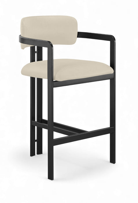 Aurum - Vegan Leather Upholstered Counter Stool With Graphite Black Base - Simple Home Plus