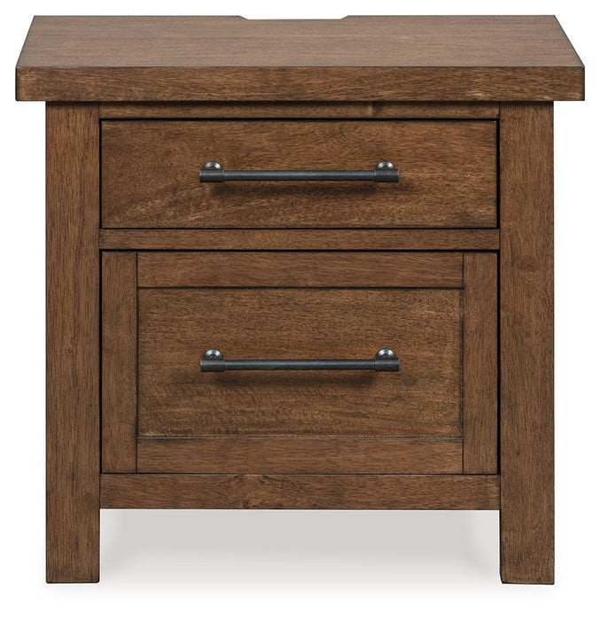 Kristiland - Two Drawer Night Stand - Warm Brown