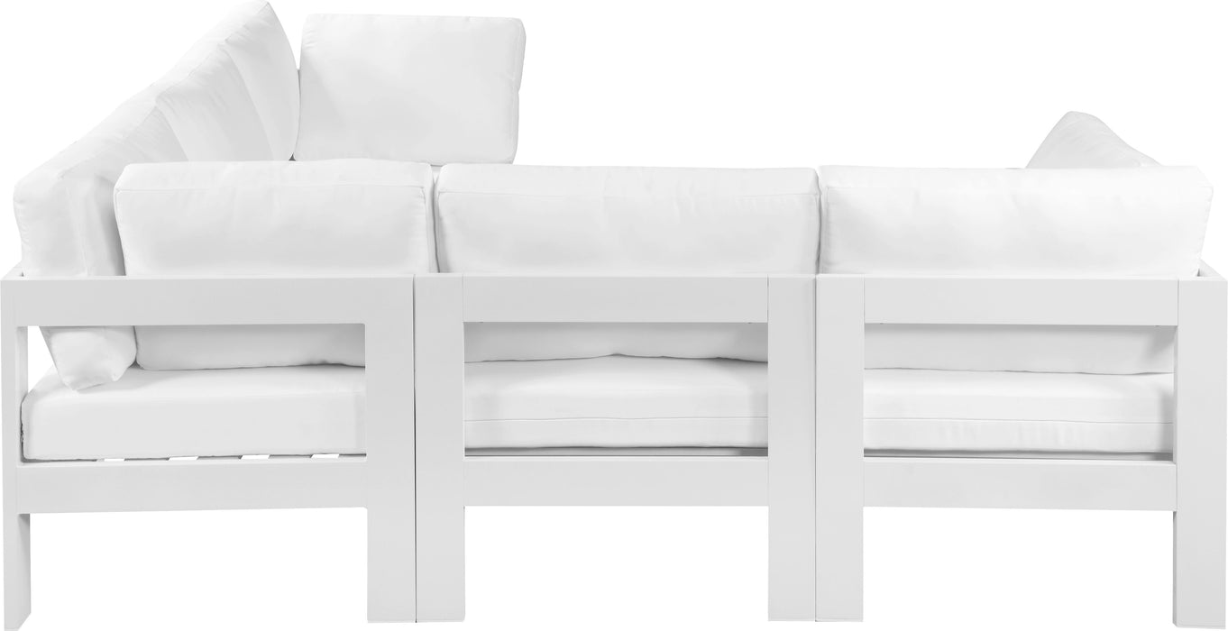 Nizuc - Outdoor Patio 5 Piece Modular Sectional With White Frame - Simple Home Plus