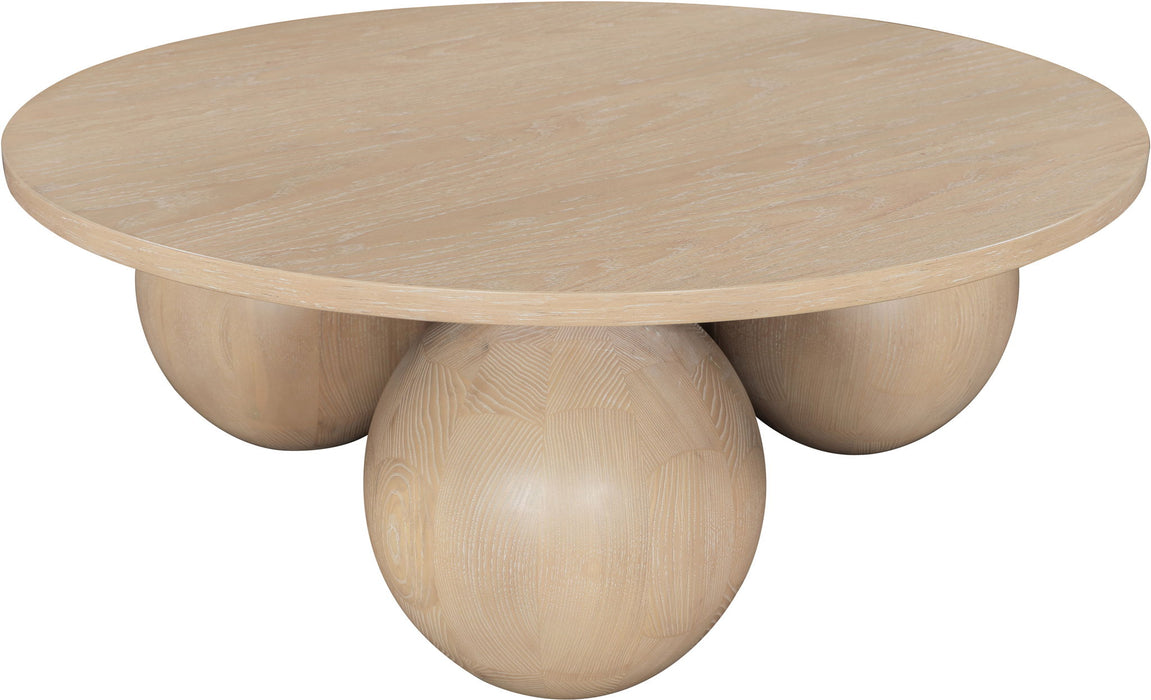 Fitch - Wood Oak Veneer Coffee Table - 3 Legs - Simple Home Plus