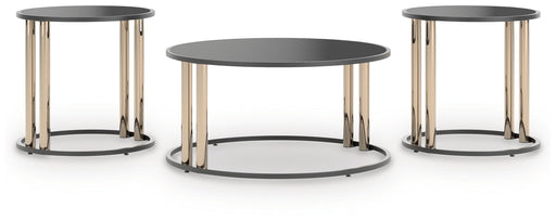 Hannerly - Black / Gold Finish - Occasional Table Set (Set of 3) - Simple Home Plus
