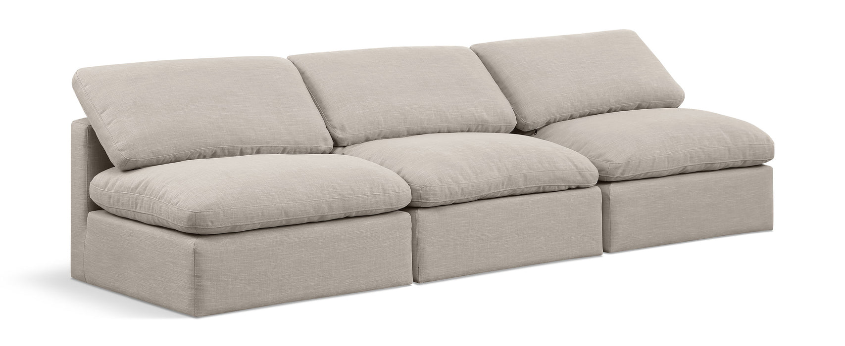 Indulge - Linen 3 Seat Modular Armless Sofa - Simple Home Plus