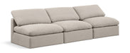 Indulge - Linen 3 Seat Modular Armless Sofa - Simple Home Plus
