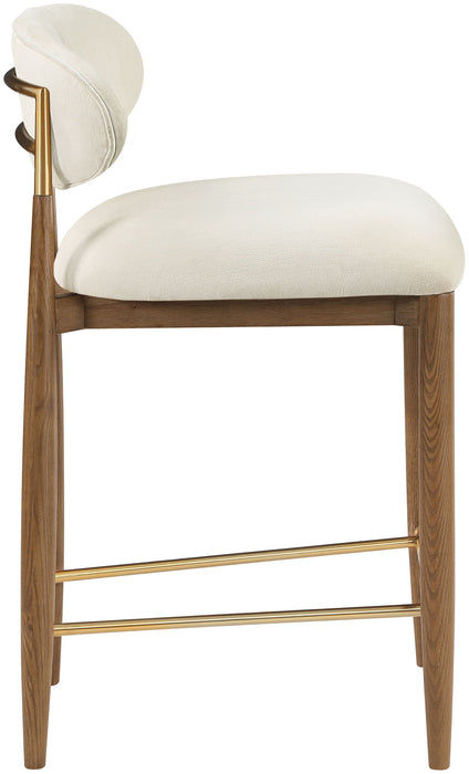 Riccio - Fabric Stool - Walnut Frame - Simple Home Plus