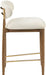 Riccio - Fabric Stool - Walnut Frame - Simple Home Plus