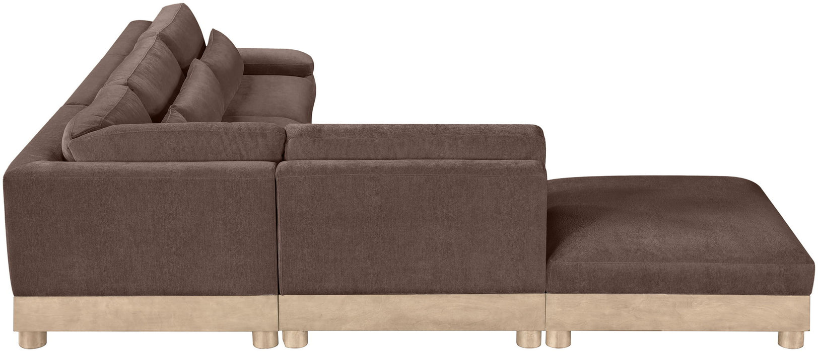 Turin - Chenille Fabric Upholstered Modular Sectional - Brown - Simple Home Plus