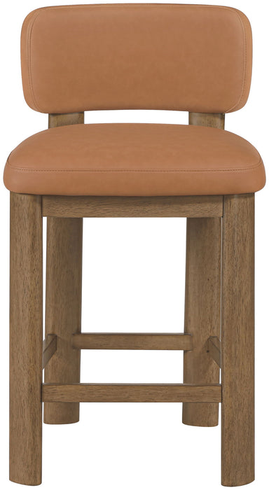 Paloma - Faux Leather Upholstered Counter Stool (Set of 2) - Brown Frame - Simple Home Plus