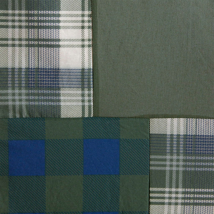 Mill Creek - Pieced Cotton Shower Curtain - Green - Simple Home Plus