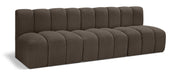 Arc - Boucle Fabric 3 Piece Modular Straight Sofa - Brown - Simple Home Plus