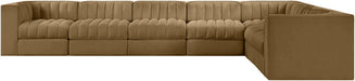 Rummi - Velvet Performance Fabric Upholstered 7 Piece Modular Sectional (With 3 Corner Chairs) - Simple Home Plus