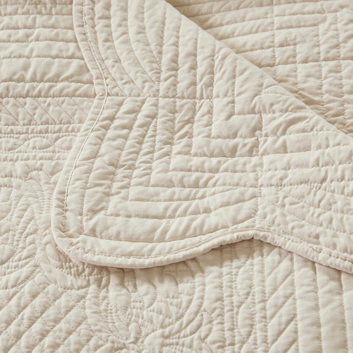 Tuscany - Oversized Quilted Throw - Cream - Simple Home Plus