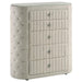 Sonya - 5-Drawer Upholstered Bedroom Chest Of Drawers - Ivory - Simple Home Plus