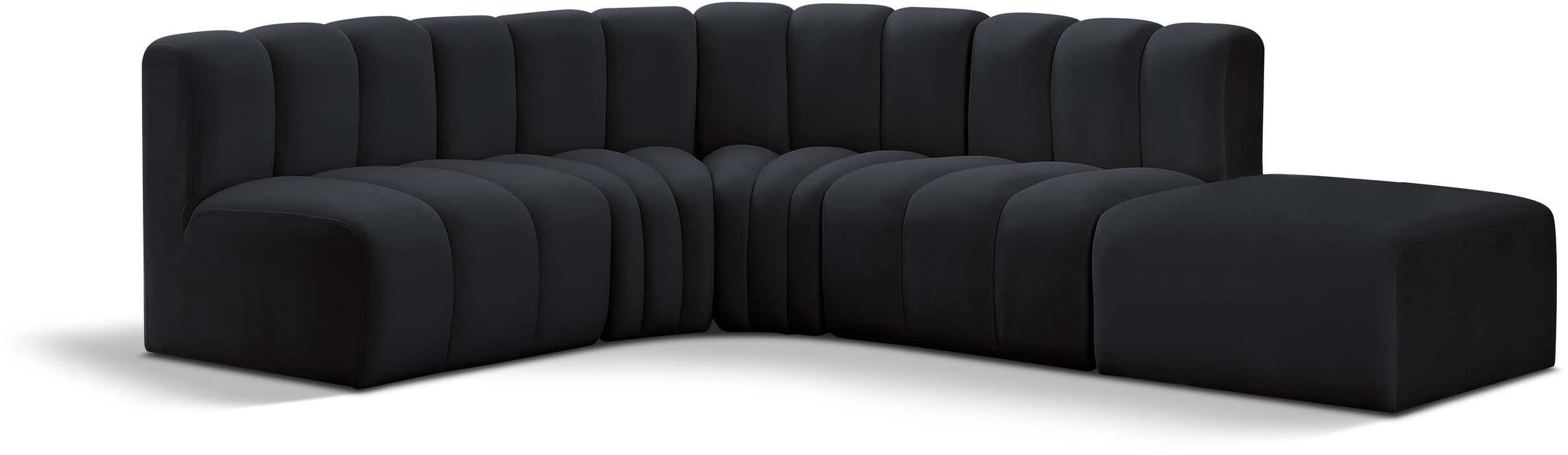 Arc - Velvet 5 Piece Corner Modular Sofa - Simple Home Plus