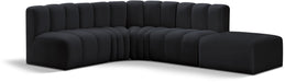 Arc - Velvet 5 Piece Corner Modular Sofa - Simple Home Plus