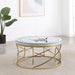 Elise - Round Mirror Top Stainless Steel Coffee Table - Gold - Simple Home Plus
