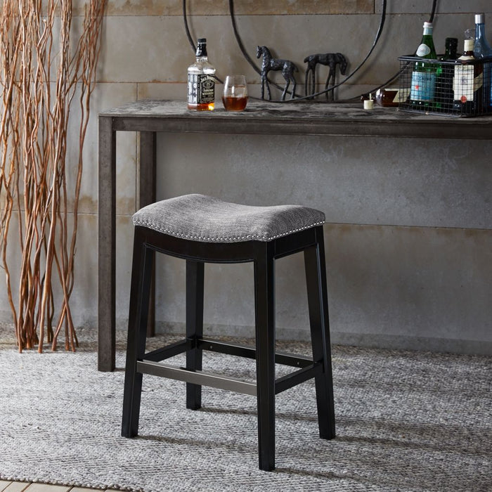 Belfast - Saddle Counter Stool - Gray - Simple Home Plus