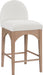 Waldorf - Chenille Stool With Natural Legs - Simple Home Plus