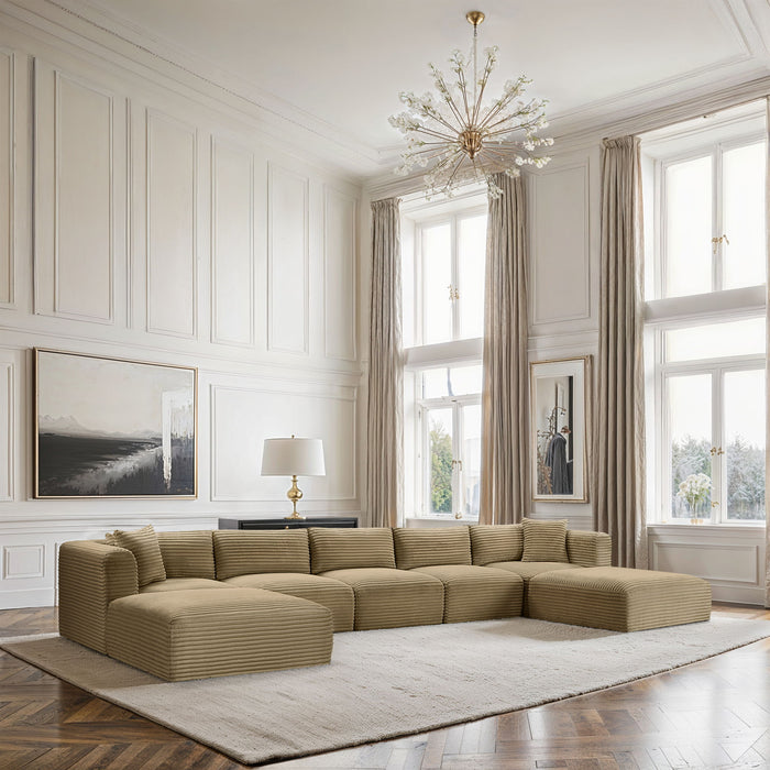 Shaggy - 7 Piece Modular Sectional With 2 Ottomans - Simple Home Plus