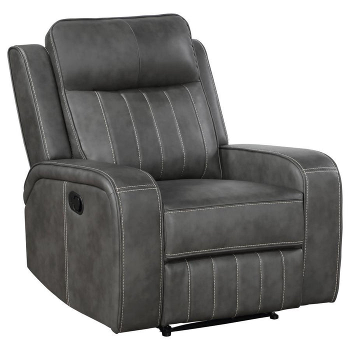 Raelynn - Upholstered Track Arm Recliner - Simple Home Plus