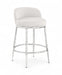 Ferro - Upholstered Counter Stool With Brushed Silver Base - Simple Home Plus