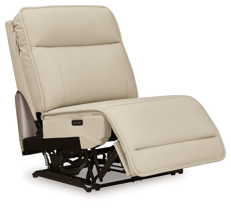 Double Deal - Power Armless Recliner With Adj Headrest - Almond - Simple Home Plus